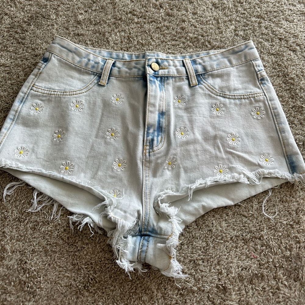 Flower Jean Shorts
